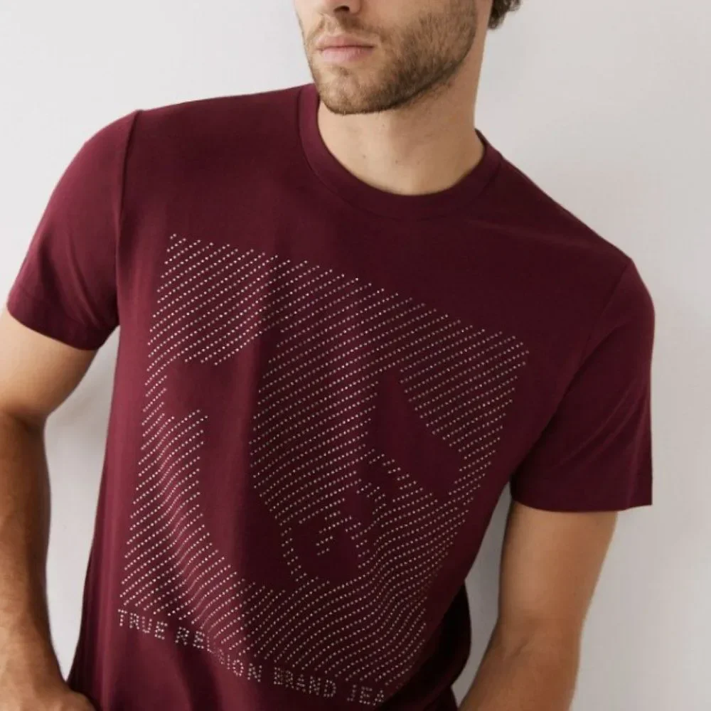 TRUE RELIGION Crystal Studded Logo Tee